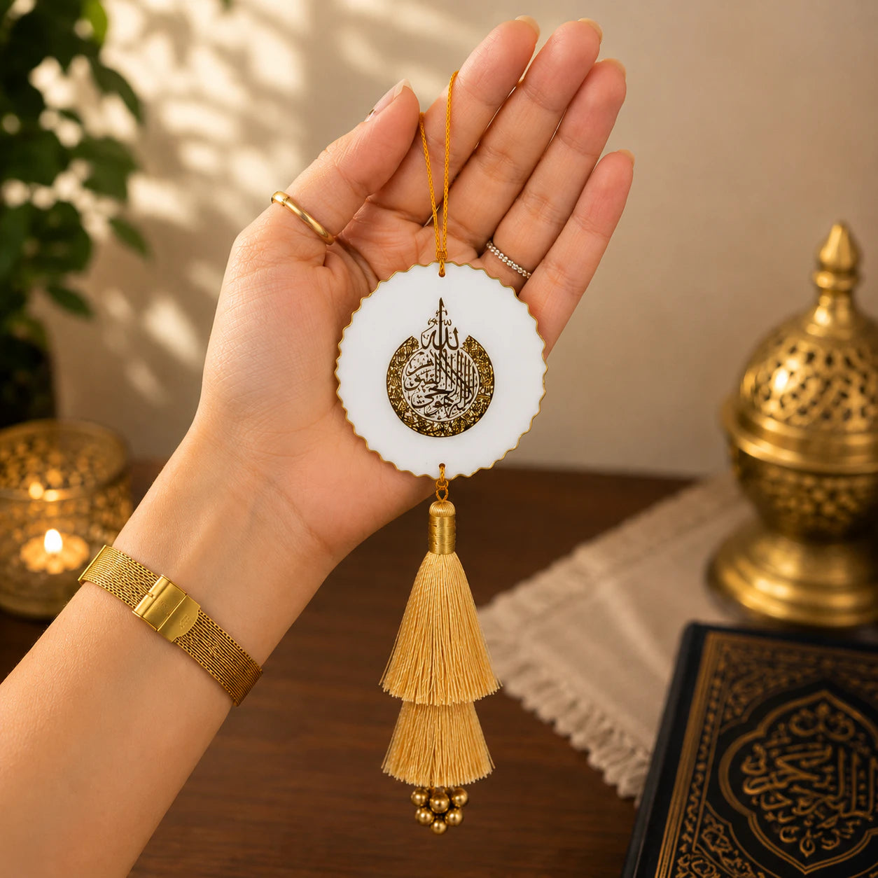 Handcrafted Resin Car Hanging ( Safar Ki Dua and Ayatul Kursi )