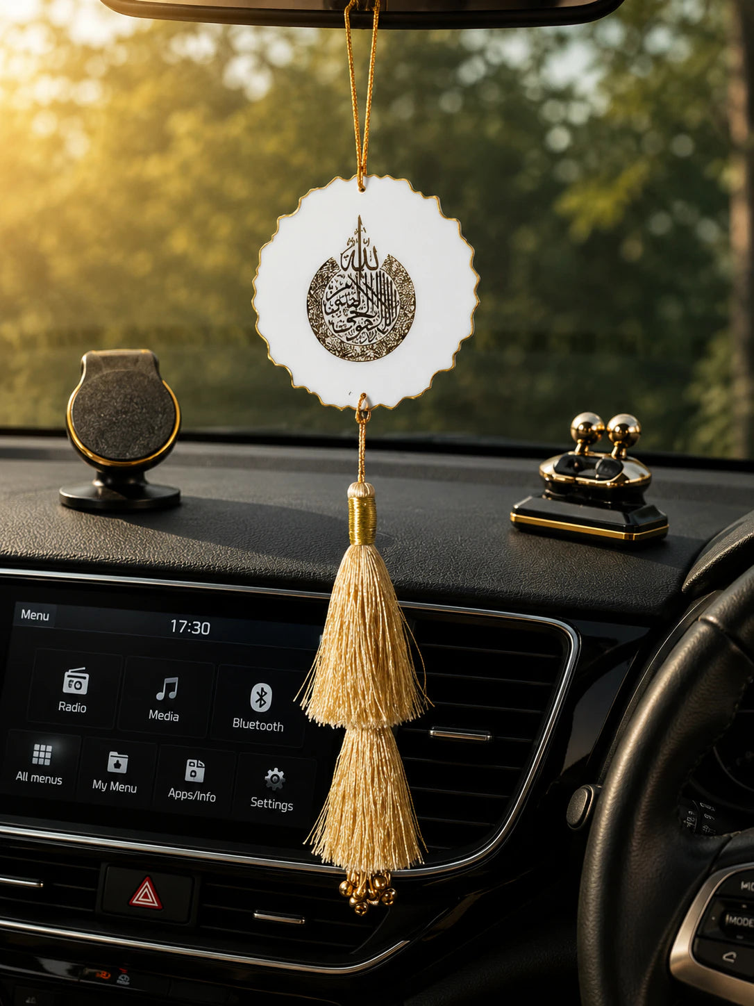 Handcrafted Resin Car Hanging ( Safar Ki Dua and Ayatul Kursi )