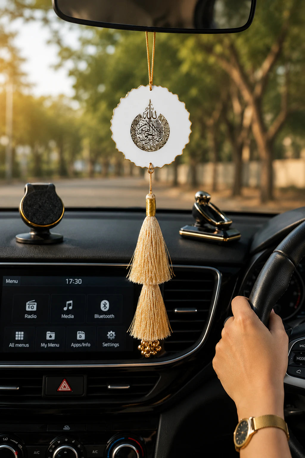Handcrafted Resin Car Hanging ( Safar Ki Dua and Ayatul Kursi )