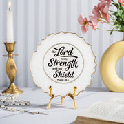 Handcrafted Resin Bible Verse Metal Stand with Metallic Gold Sticker