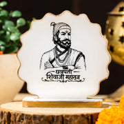 Handcrafted Resin Chatrapatti Shivaji Maharaj Dashboard Idol with Metallic Gold Sticker