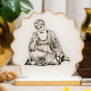 Handcrafted Resin Guru Nanak  Dashboard Idol with Metallic Gold Sticker