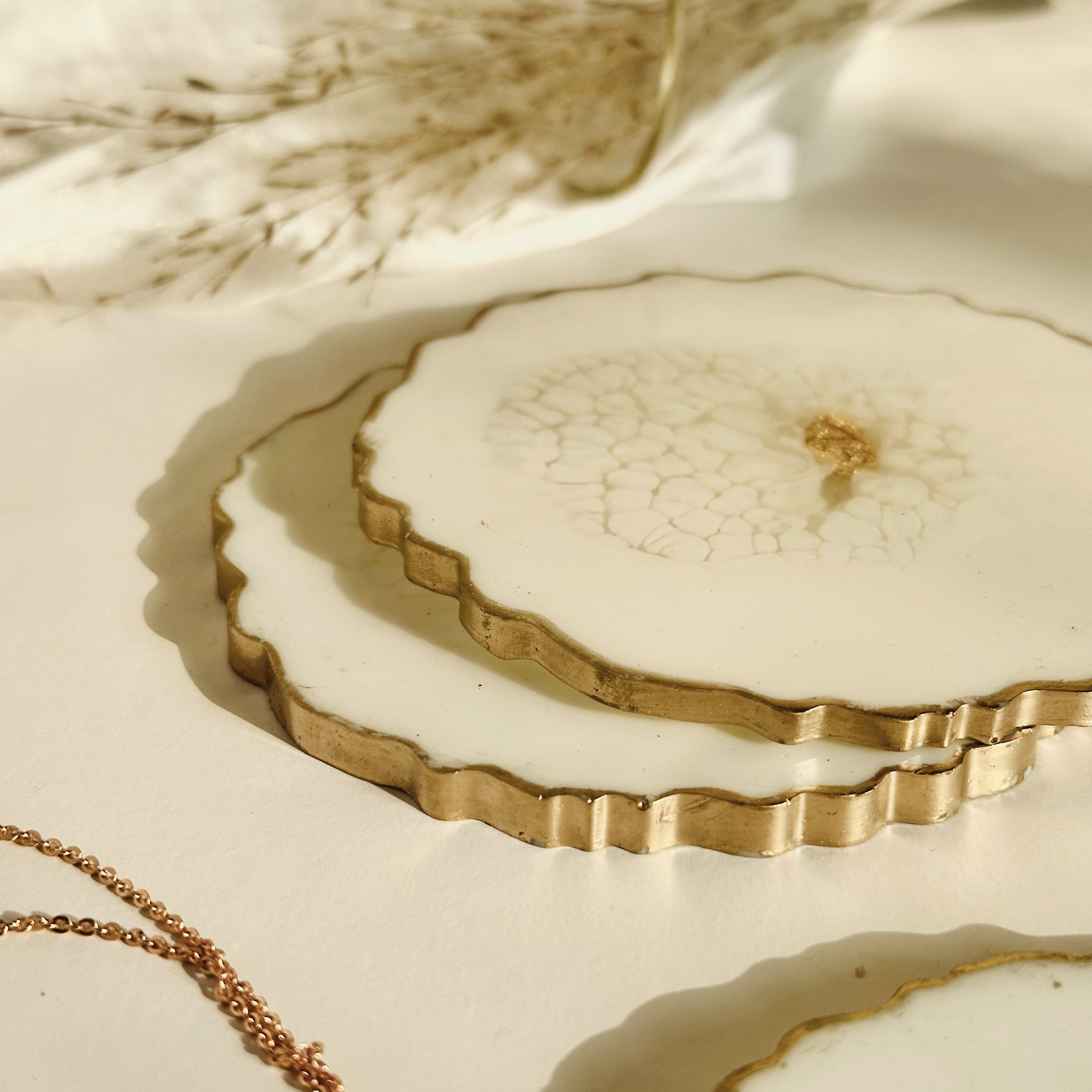 Handcrafted Resin Coaster with Golden border
