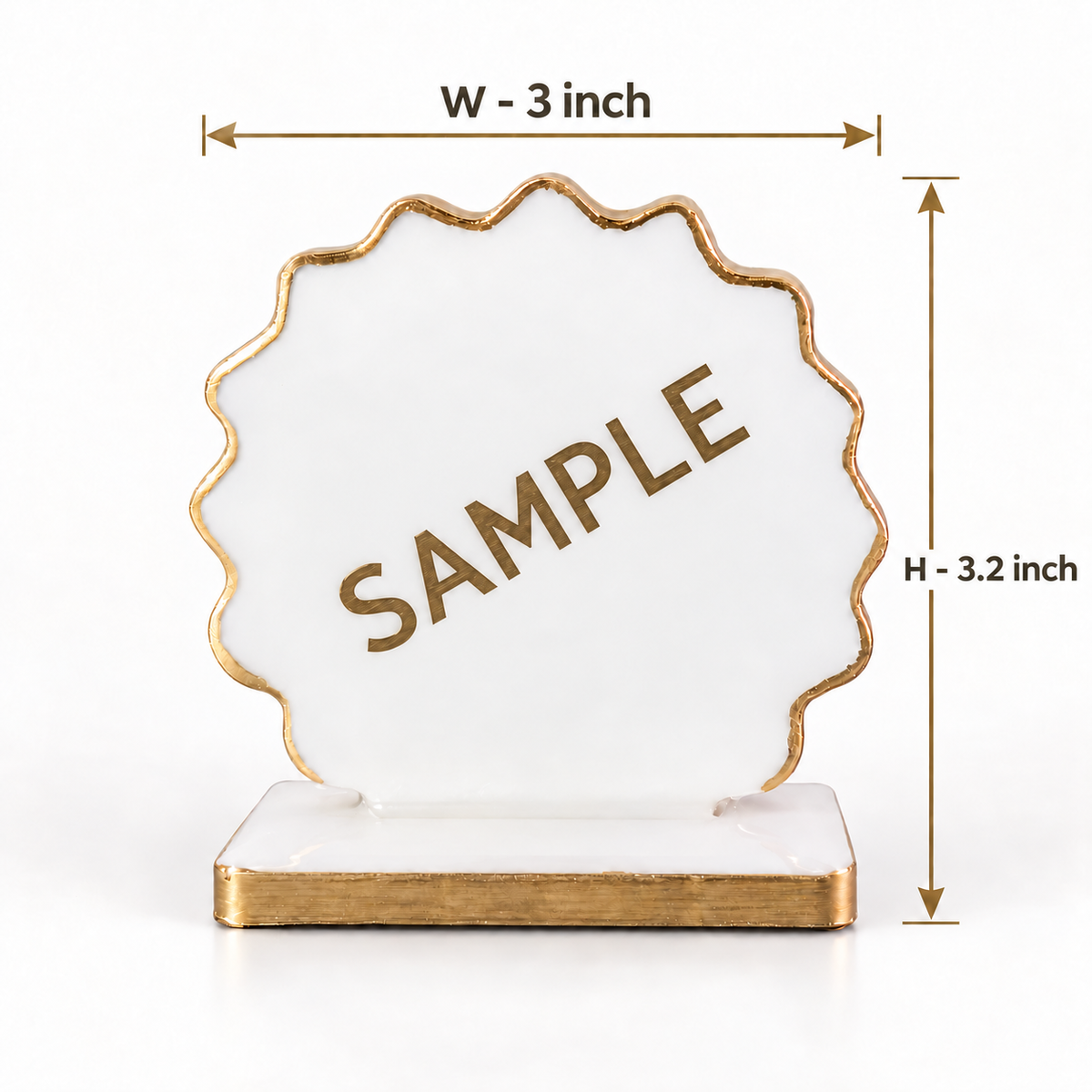Handcrafted Resin Bible Verse Dashboard Idol with Metallic Gold Sticker